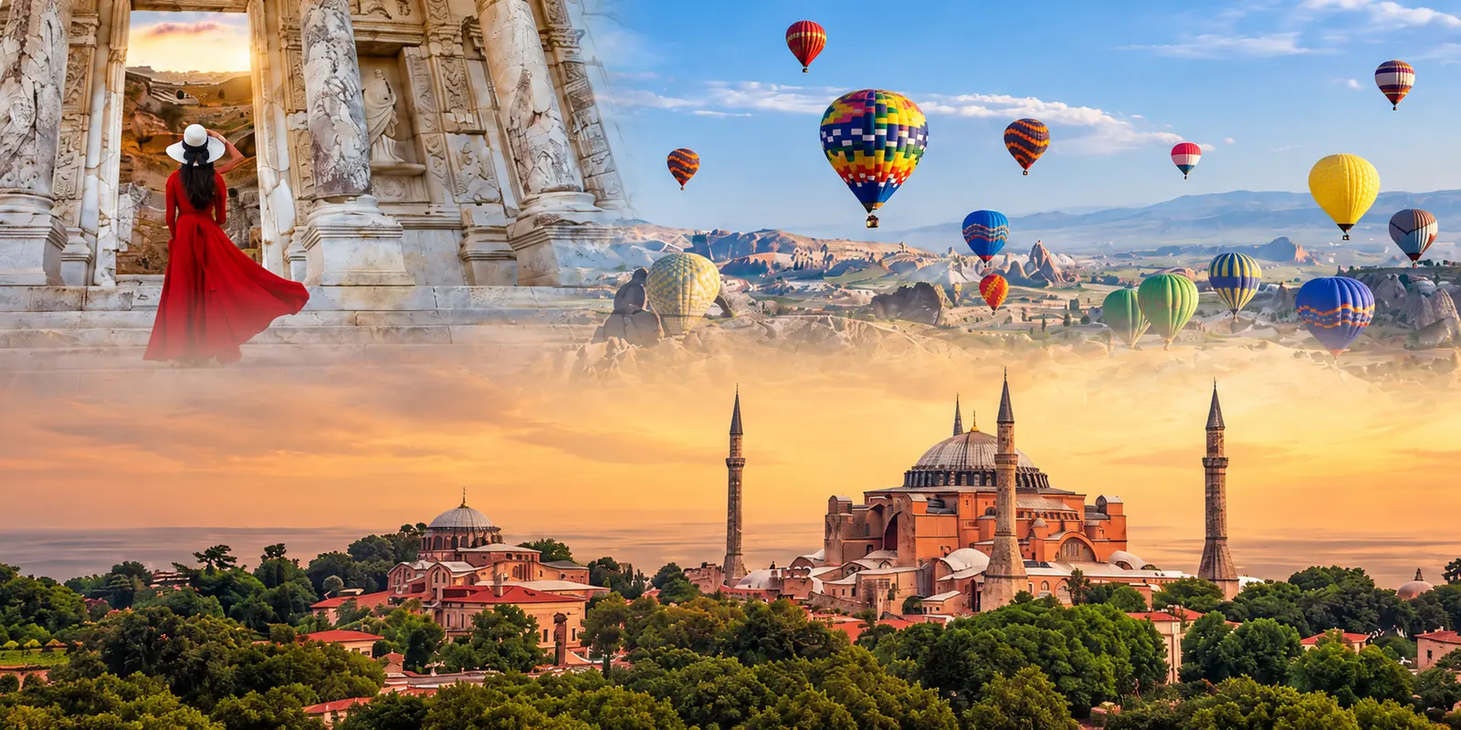 Istanbul skyline and Cappadocia balloons — discover Turkey with Romos Travel
